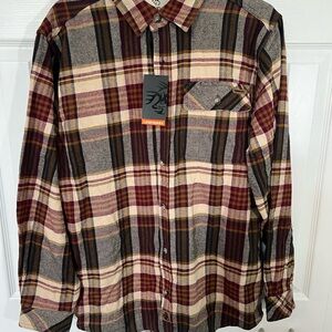 Legendary Whitetails Men's Plaid Buck Camp Flannel Shirt - Brown and Cream